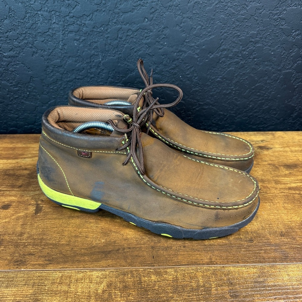 Twisted X Driving Moc MDMST02 Brown Leather Steel Toe Work Boots Mens 9W
